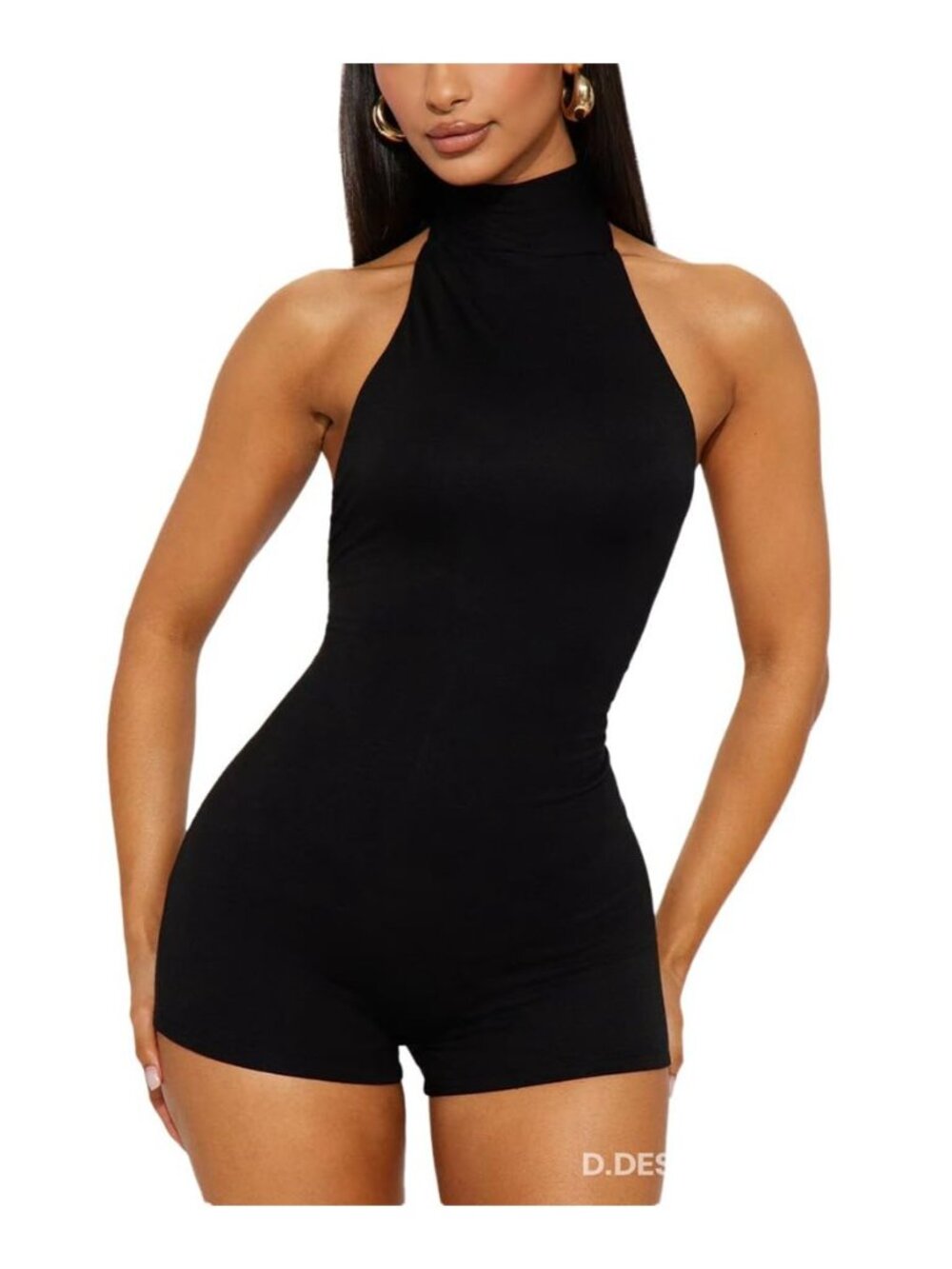 Sexy Jumpsuit for Women Romper Sleeveless Backless Halter Bodycon Shorts